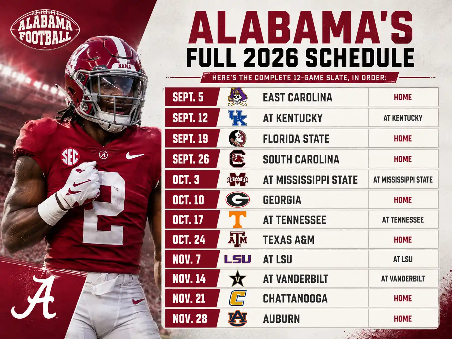alabama 2026 football schedule